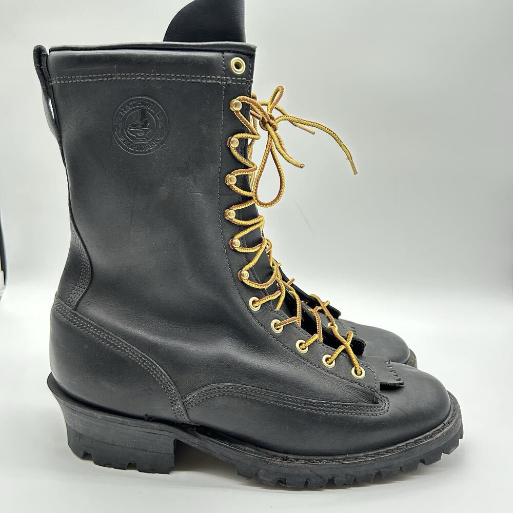White's Hathorn Explorer Boots Mens Size 12 EE Black Leather Combat Work Logger